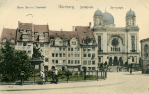 Nürnberg. Spitalplatz. Syngoge.    